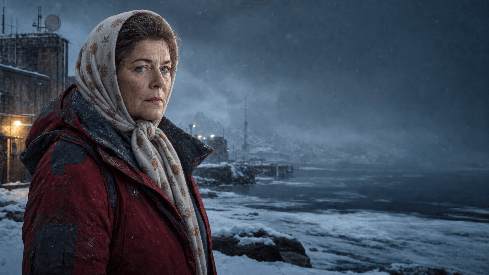 Doctor Anastasia Zakharova on the frozen Petropavlovsk coast